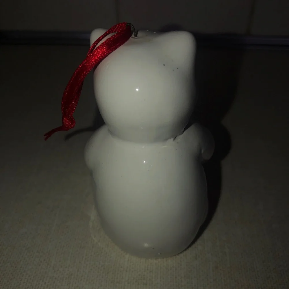 Teddy Bear Ceramic Christmas Tree Ornament‎ White